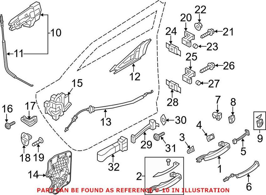 Audi Exterior Door Handle Base - Passenger Side 4H0837886